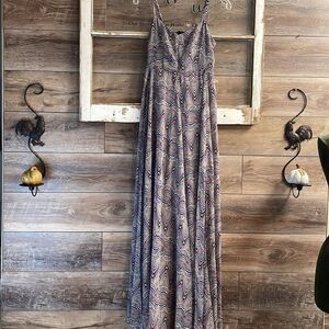 San Souci Dress Ladies Flowy Maxi Dress Size S purple and teal unique design